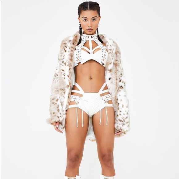 Dolls Kill Other - Dolls Kill lace up harness top and shorts